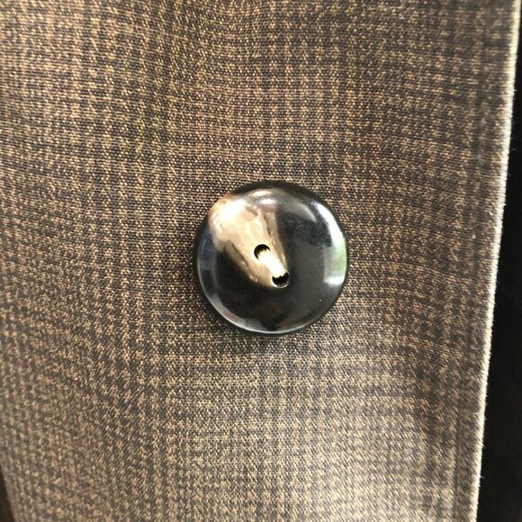 Frederick & Nelson Mens Trench Coat Jacket Vintage choc. brwn plaid Size 42 Reg - Picture 2 of 11